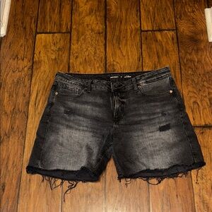 Old Navy Black Distressed Denim Shorts